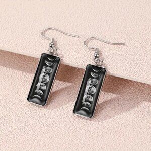 #25 Unique Phases of the Moon Geometric Design Dangle Earrings